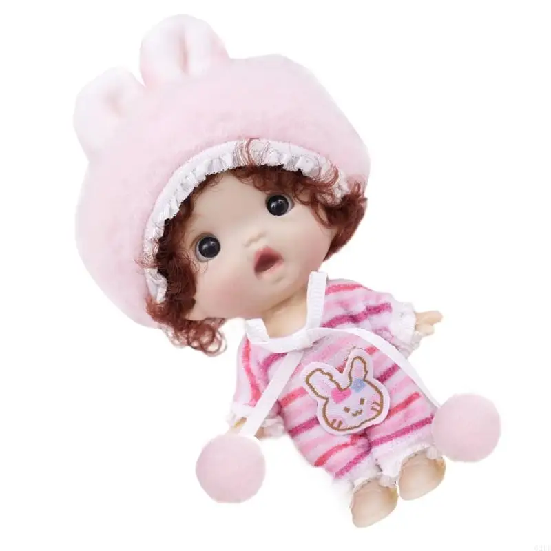 G2te realistica da 4 pollici vinils bambola da bambina con cappello da cartone animato bambino realistico giocattolo morbido per