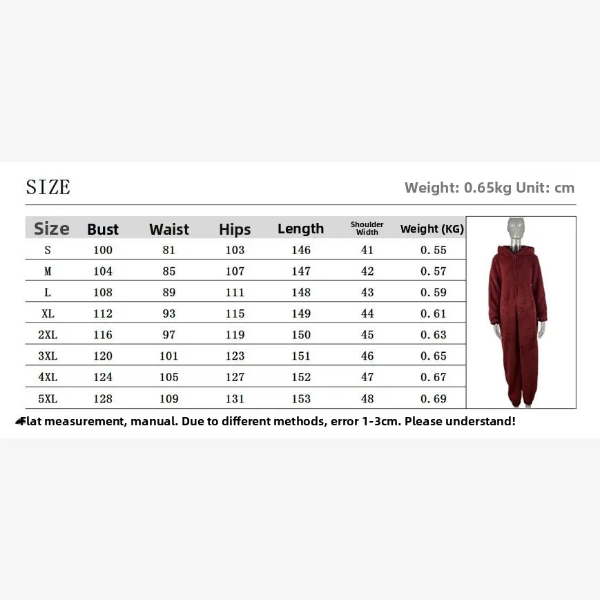 Thiened Fce Gefütterte Kapuze Bär Onesie Pyjamas Damen Street Sle Lange Hosen Home Wear Herbst Winter mittlere Taille