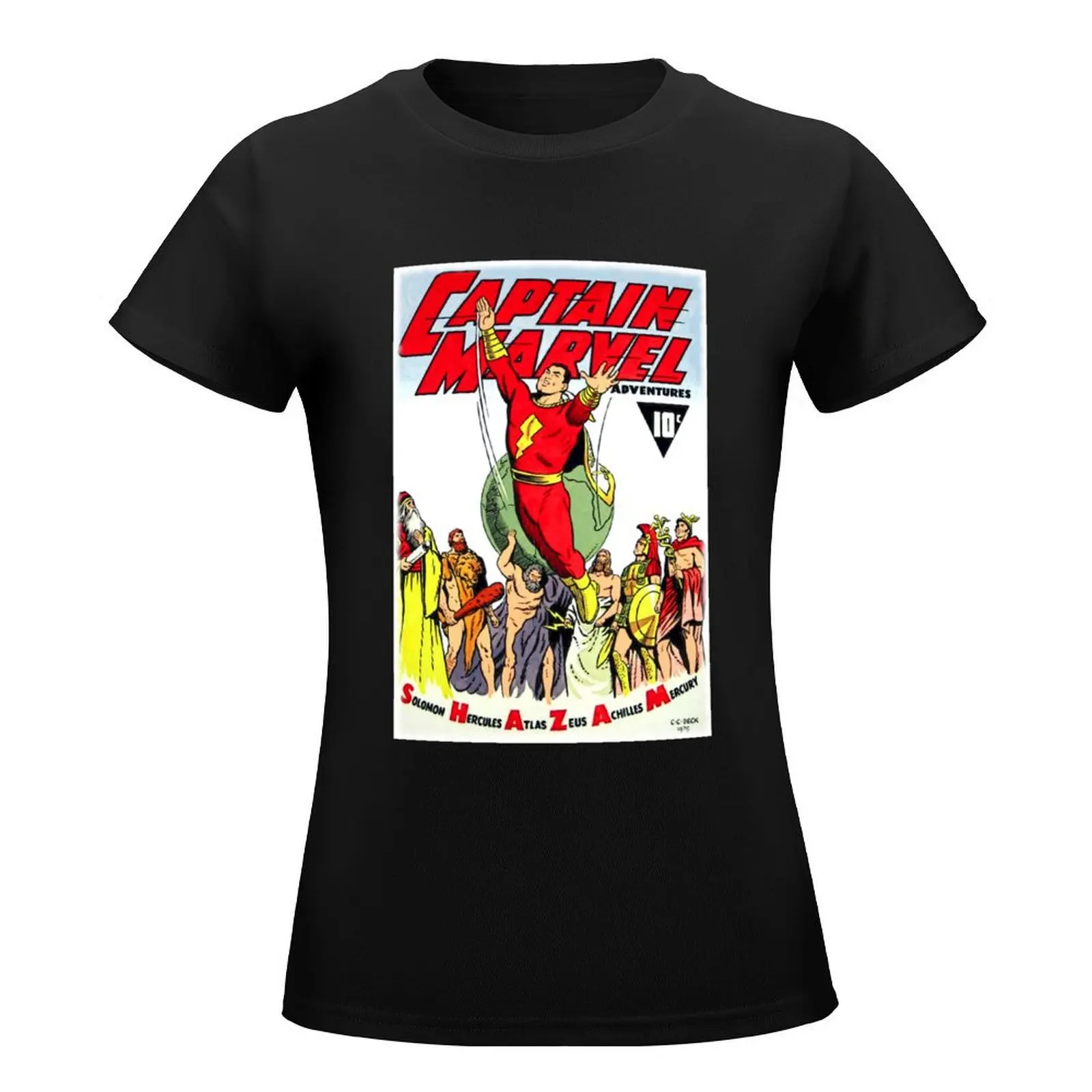 RETRO GOLDEN-AGE COMIC BOOK HERO, MAGIC WORD T-Shirt female graphics black t-shirts for Women