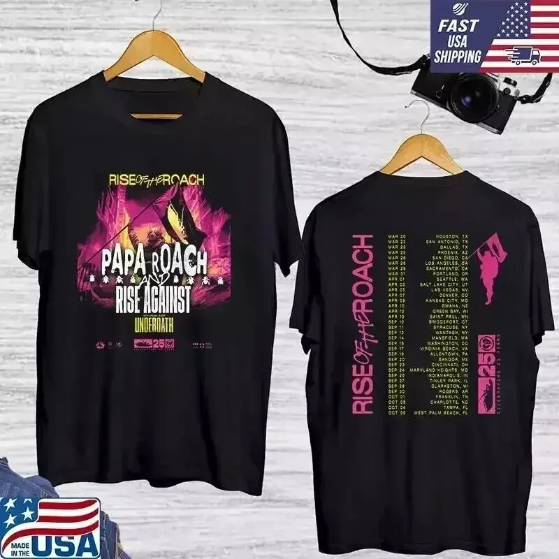 Papa Roach Rise Of The Tour 2025 Double Sided T Shirt Full Size S 4XL