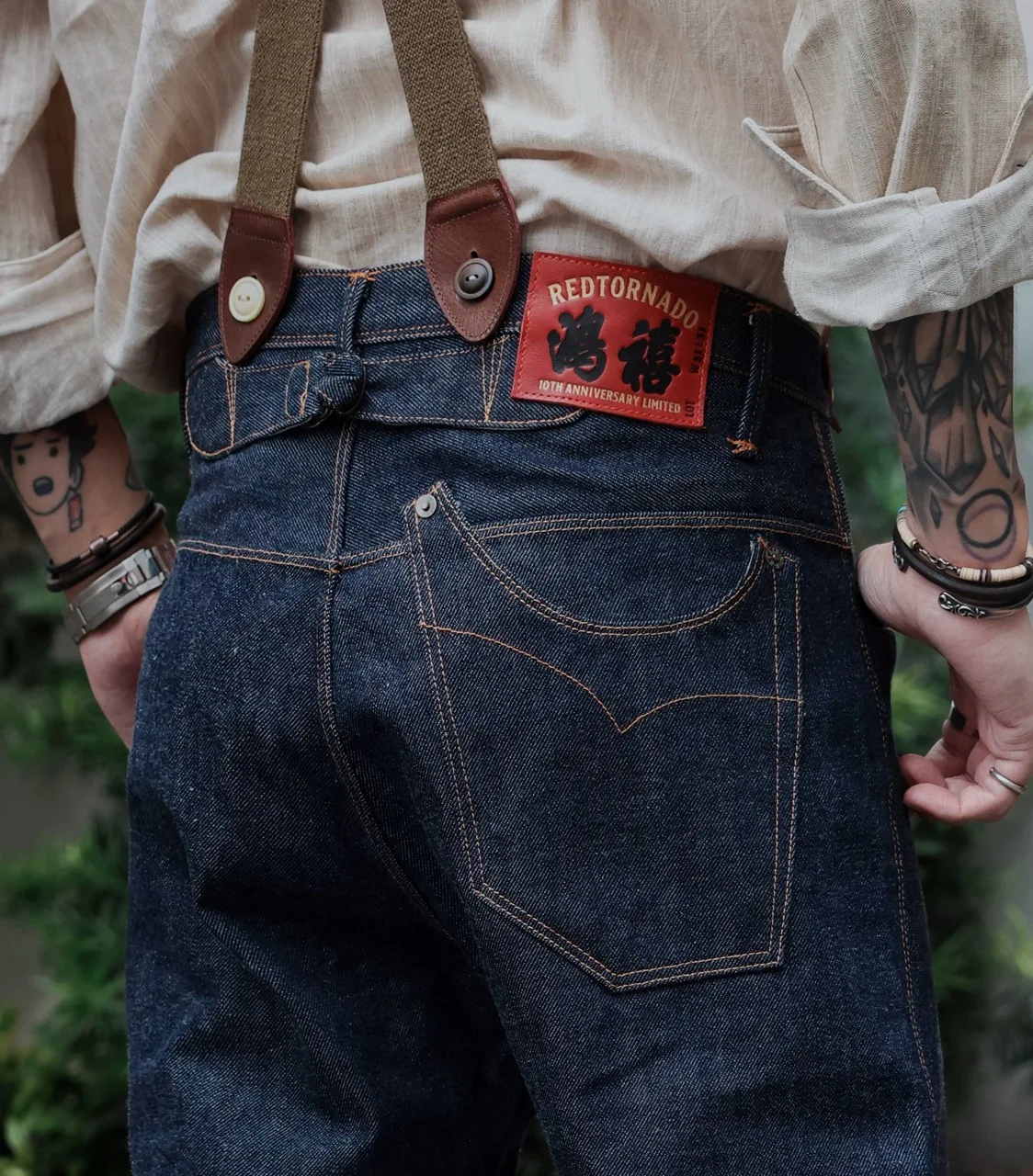 RLCK-0008A Red Tornado 16oz Straight Fitting Raw Denim Jeans High Waist Button Fly Super Quality Indigo Selvage Washed Pants