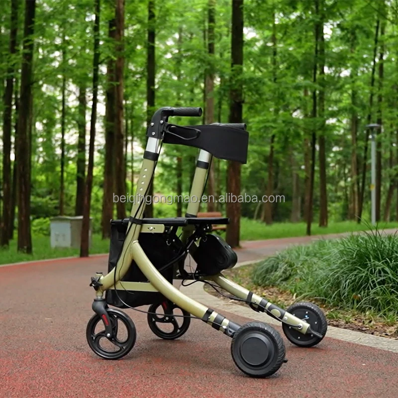 Lightweight Foldable Electric Walking Aid Sturdy Mobile Support Walker for Daily Outdoor Use