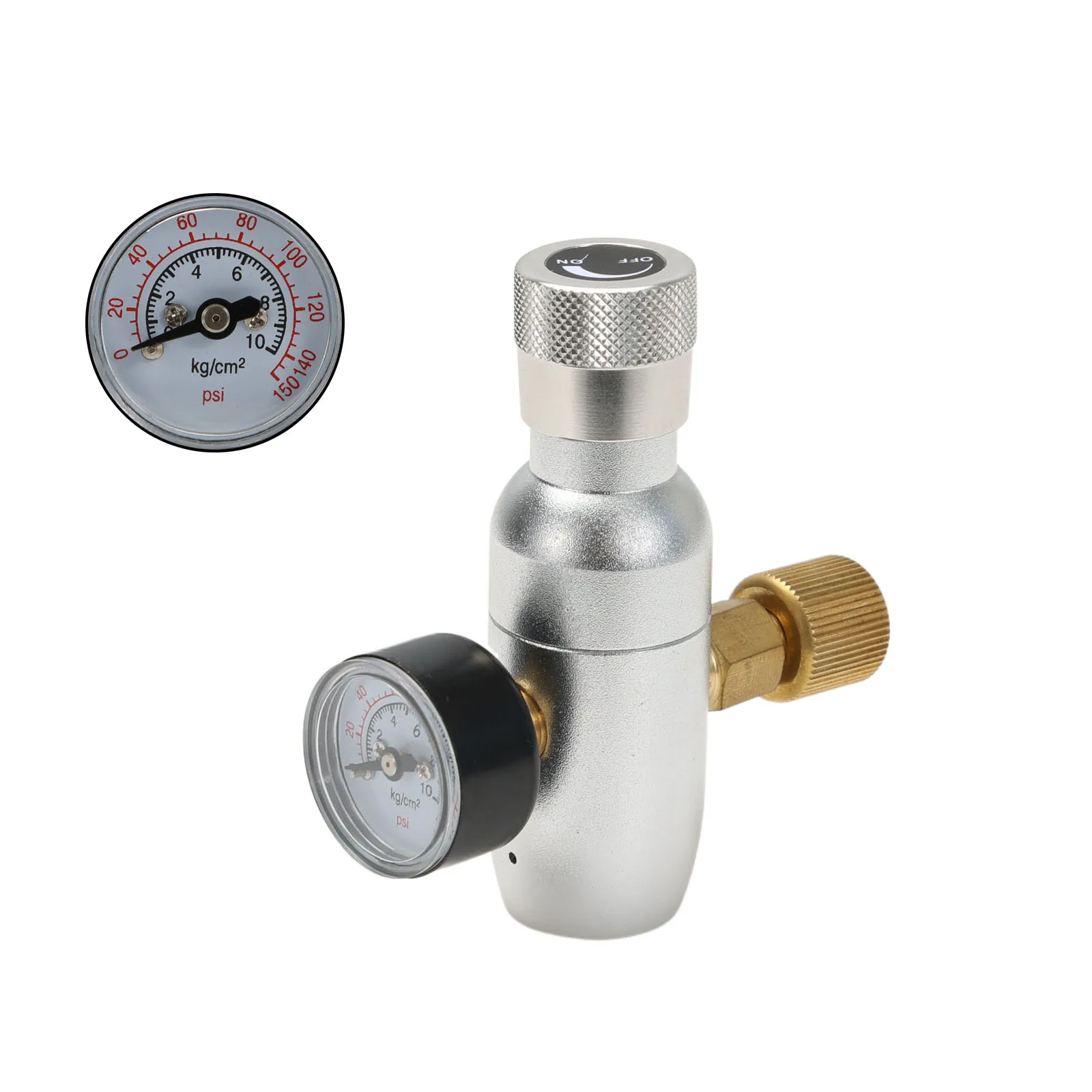 Homebrew Kegging Premium Regulated Compact CO2 Charger 60/150 psi  3/8-24UNF Portable Kegging Co2 Regulator