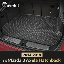 Lutehil Car Trunk Mat For Mazda 3 Axela Hatchback 2014 2015 2016 2017 2018 Custom Waterproof Cargo Liner Boot Carpets