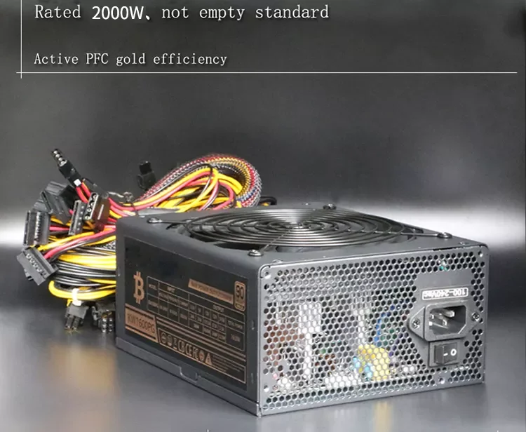 ETF Bitcoin PSU 1800W 마이닝 PC 전원 공급 장치, atx PSU 110-230V 입력 5-120V 출력