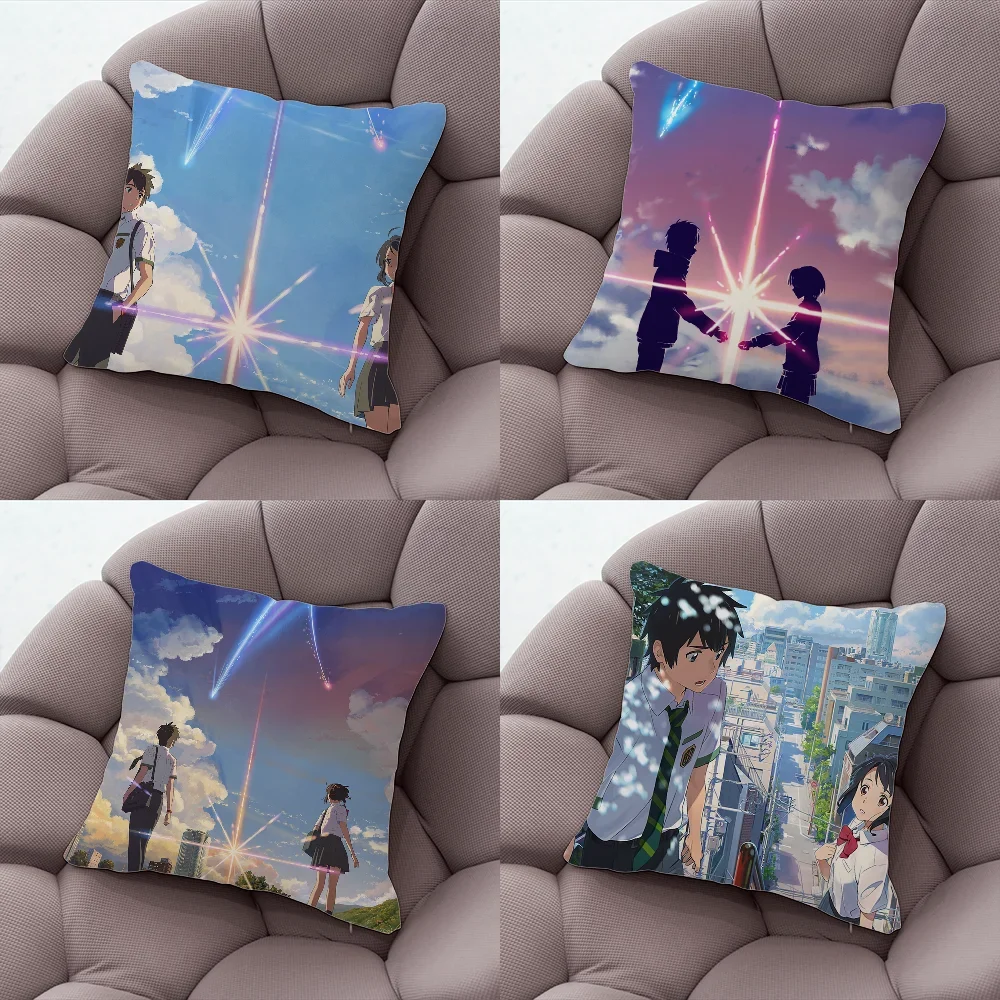 

Anime Movie Your Name Pillow Case Pillow Case Living Room Sofa Cushion Cover Suitable For Home Bedroom Room Decoration