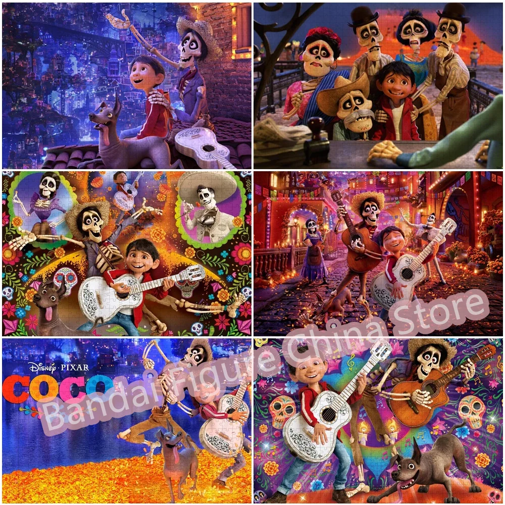 

300/500/1000 Pieces Disney Cartoon Coco Movies Print Jigsaw Puzzles Assembled Educational Kids Toys Gifts Diy Anime Puzzles