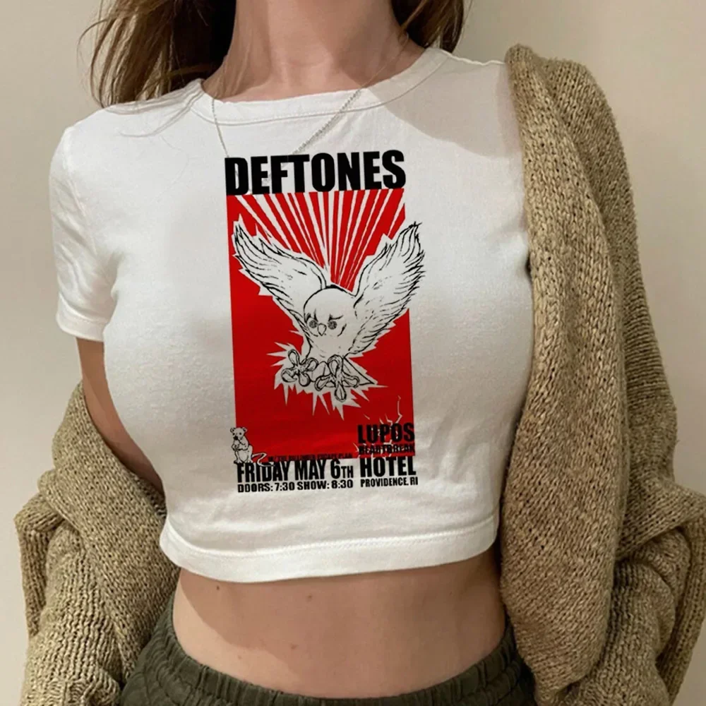 Deftones crop top gyaru Grunge estética vintage harajuku babydoll gótico y2k mujer camisetas #3