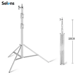 Portable Telescopic Stainless Steel 2.8m Light Stand Tripod Stand with 1/4 with 3/8