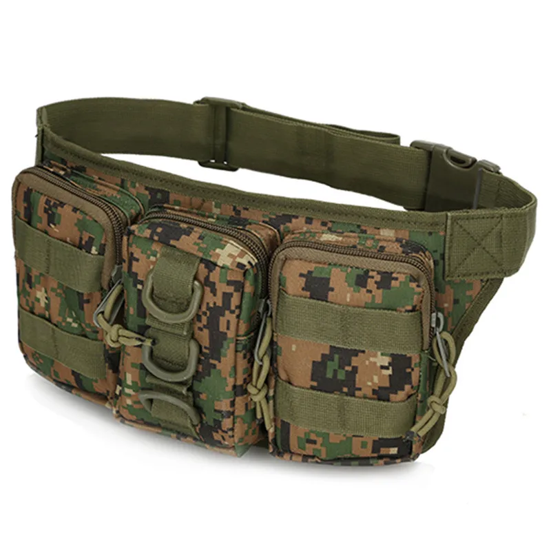 Waist Bag Camouflage Hunting Pack Multi-function Nylon Outdoor Sports Storage Pockets Convenient Molle Triple Bags 2024