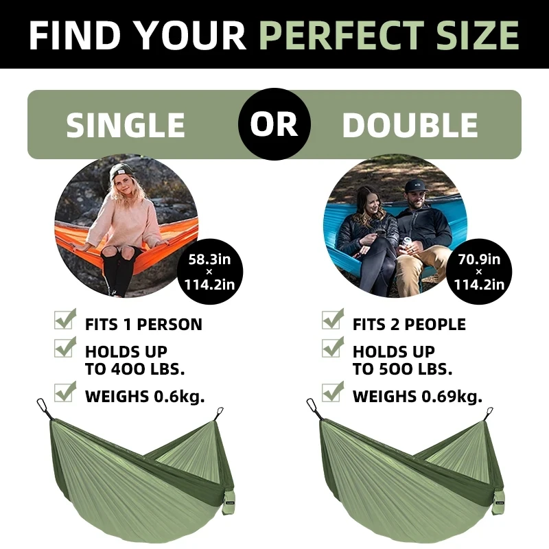 أرجوحة التخييم الخارجية من PACOONE أرجوحة فردية أو مزدوجة ملحقات التخييم في الأماكن المغلقة وساحة الحديقة أرجوحة أرجوحة للسفر