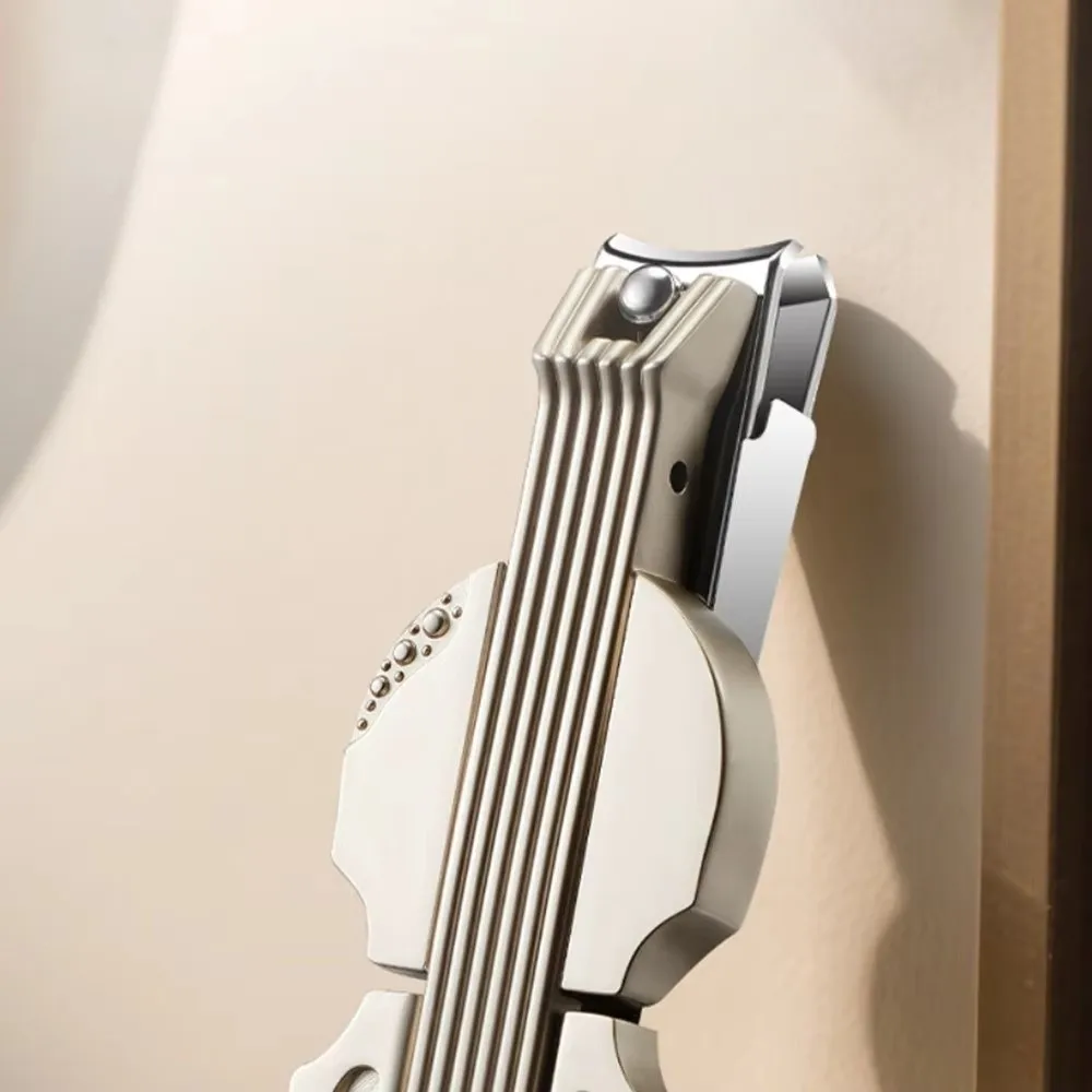 الهدايا الكمان شكل مسمار كليبرز الفولاذ المقاوم للصدأ مكافحة سبلاش أدوات مانيكير مع فتاحة الزجاجات شقة مائل رئيس الأظافر المتقلب #3