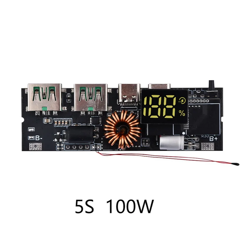 B04B-LED Dual USB PD Fast Charge 5A Type-C USB Mobile Power Bank 18650 Charging Module Temperature Protection