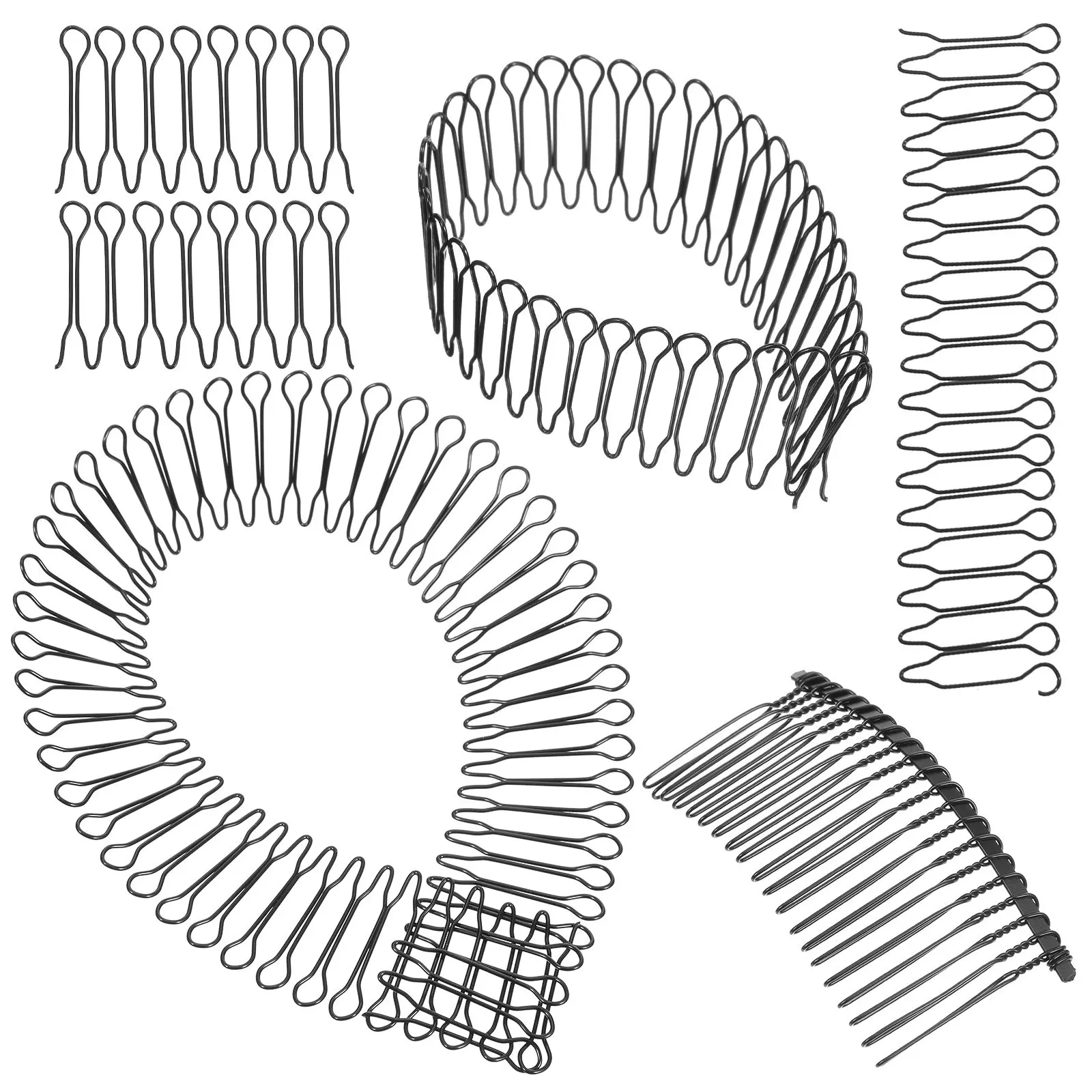 5Pcs U Shape Hair Finishing Fixer Clip Comb Invisible Lightweight for Women Hair Styling Bangs Fringe Control Tool