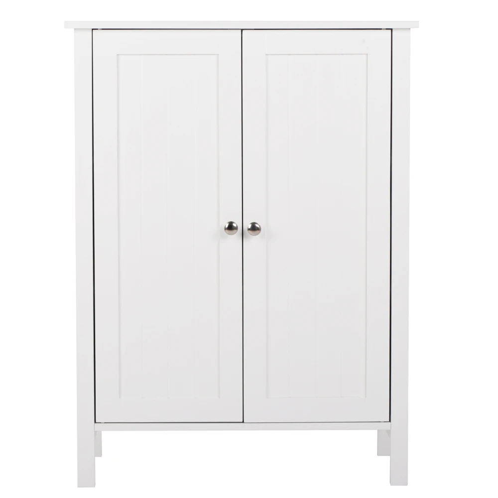 

Double Doors Bathroom Cabinet White Waterproof And Moisture-proof Storage Cabinets For Simple Household Use