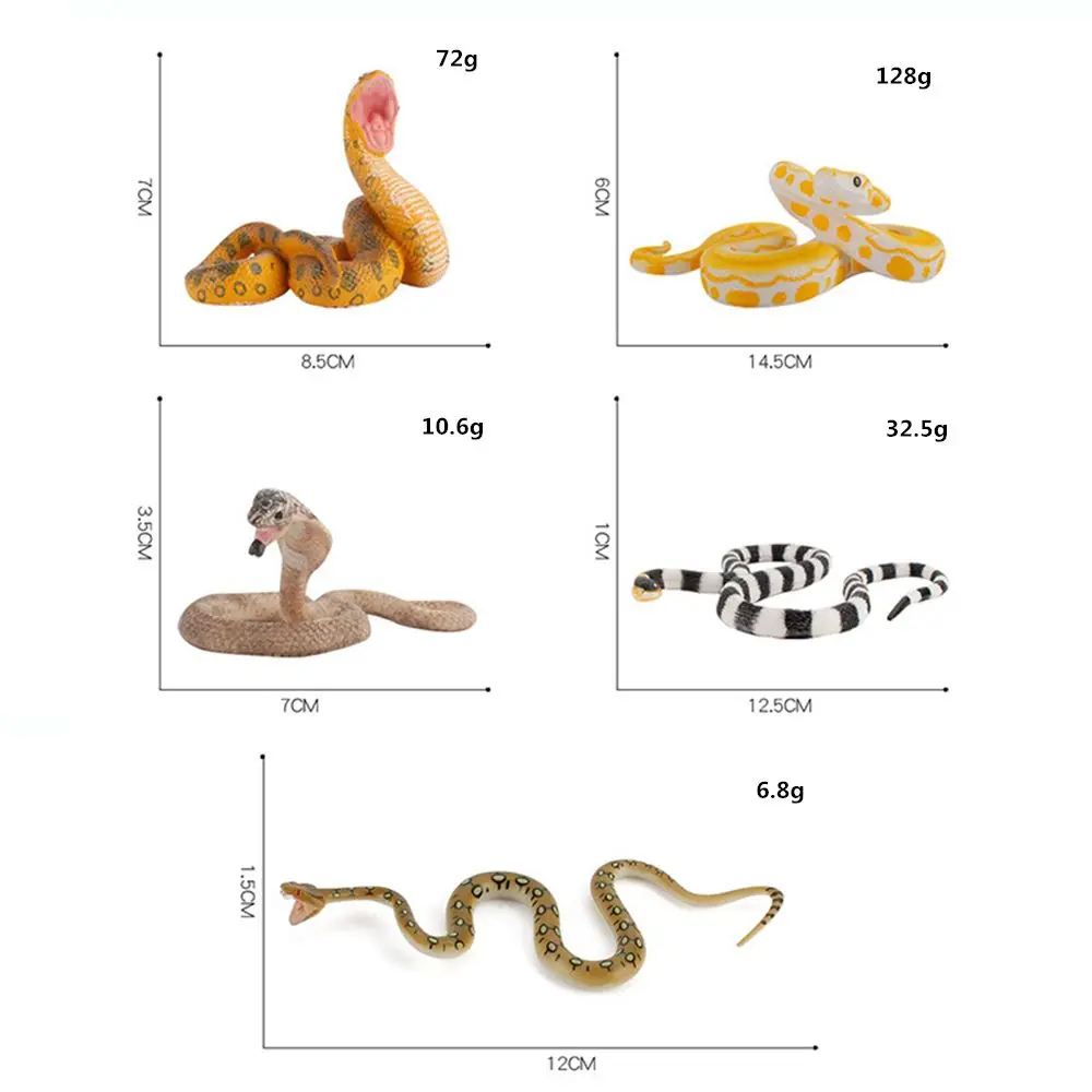 Accesorios de broma realistas y divertidos para Halloween, juguetes de serpiente asustados, modelo Animal, simulación de serpiente, figura de serpiente de goma para niños | Adulto