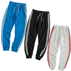 Joggers a rayas para hombre, pantalones largos informales para Fitness, correr, entrenamiento