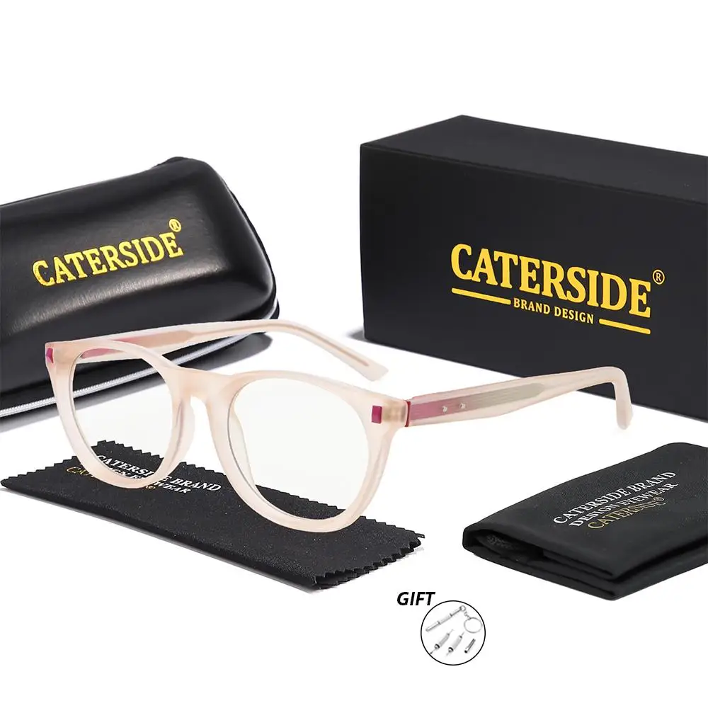 CATERSIDE Neue klassische Damen-Korrektionsbrille, maßgeschneiderte Korrektionsbrille mit runden Gläsern, Herrenbrille für Kurzsichtigkeit und Weitsichtigkeit – Detail 12