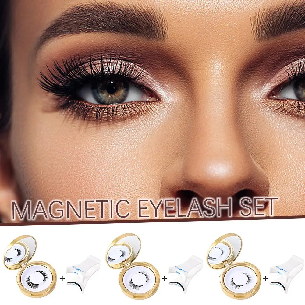 Magnetische Wimpernzange, lange, dicke 3D-Magnetwimpern, wiederverwendbar, magnetische falsche Wimpern, Pinzette-Set, natürliche Wimpern