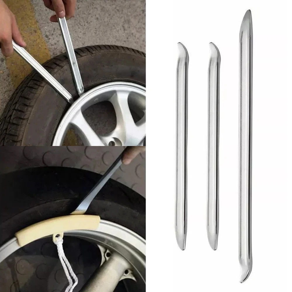 3x Galvanized Type Steel Spoon Tire Iron Rim Opener Lever Auto Motorbike Cycling Tyre Spoon 30/40cm Long Tire Lever Repair Tool