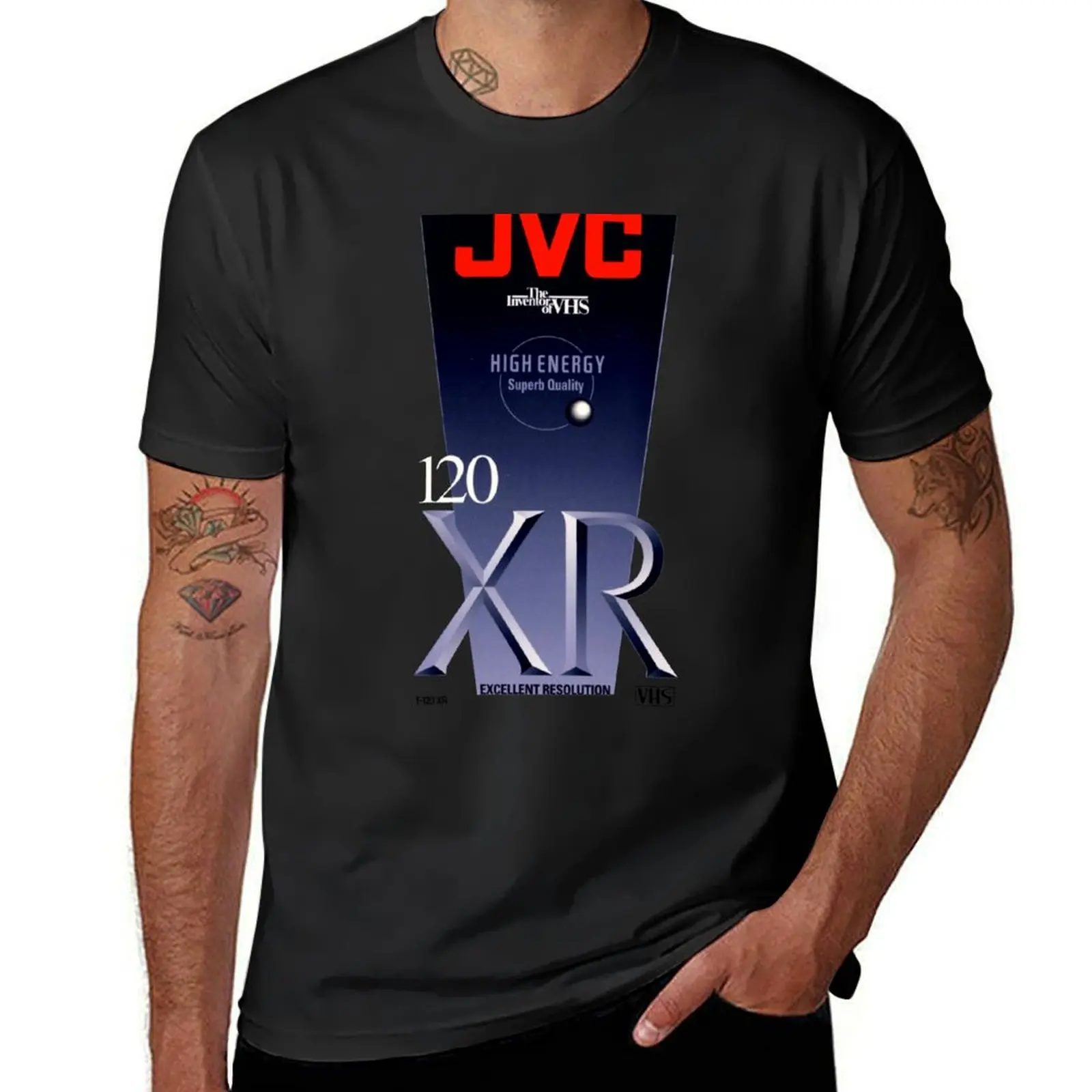 JVC 120 High Energy VIDEO CASSETTE Tape T-Shirt new edition customizeds sublime tees Men's t-shirts