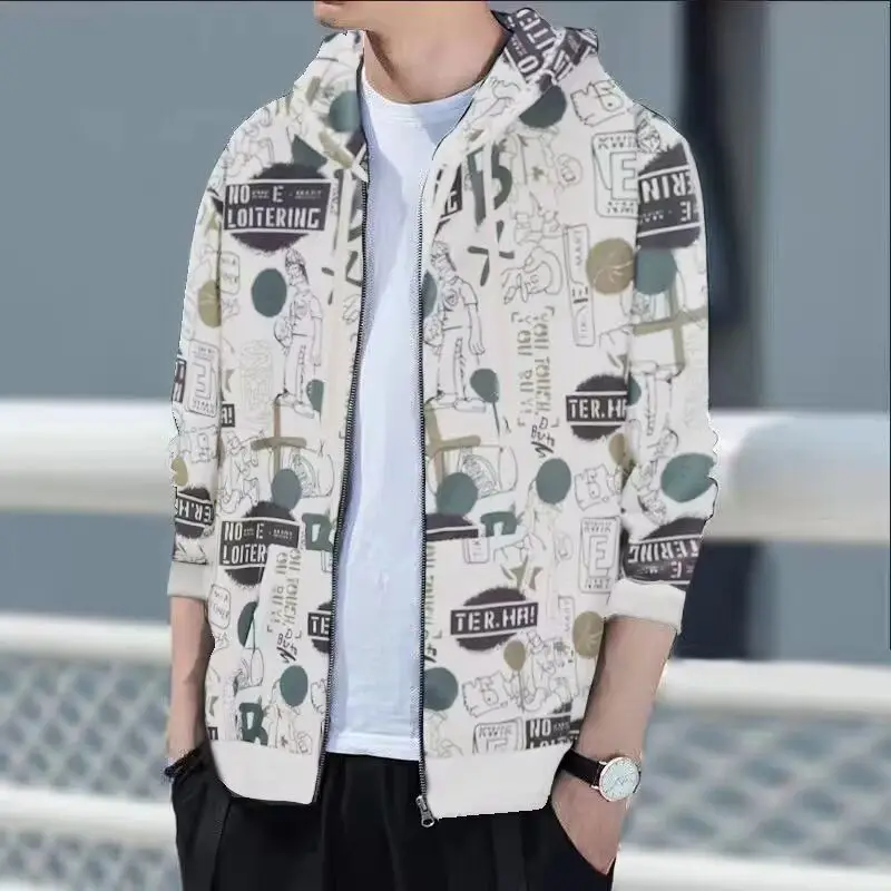 

Модный повседневный мужской топ fiti Long Sve свободного кроя irt, художественный универсальный гонконгский топ из полиэстера с подставкой