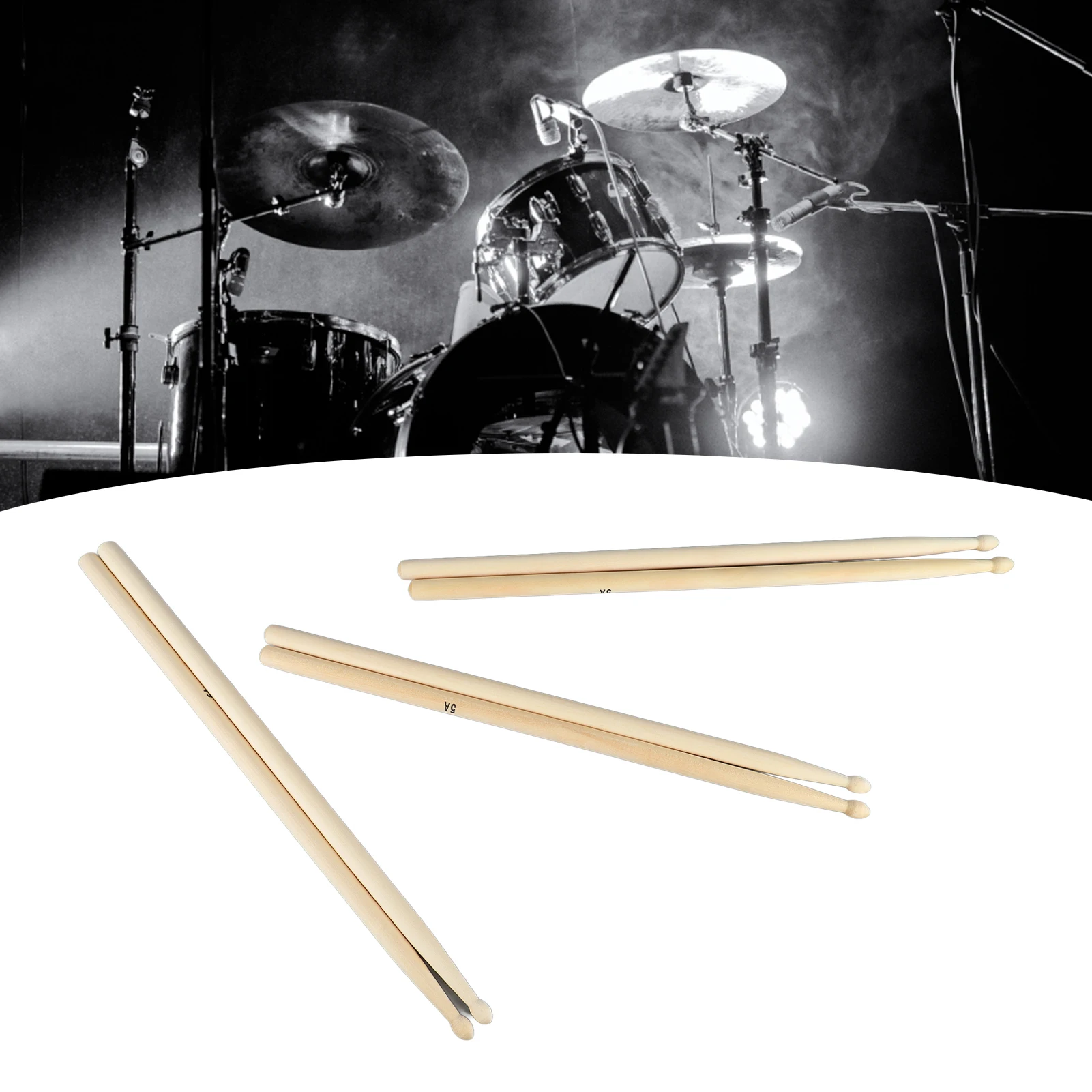 Picture 5: 3 Pairs 5A Drumstick Sturdy Solid Wood Anti Slip Comfortable Grip Drum Stick Portable Easy Using for Performance Practice