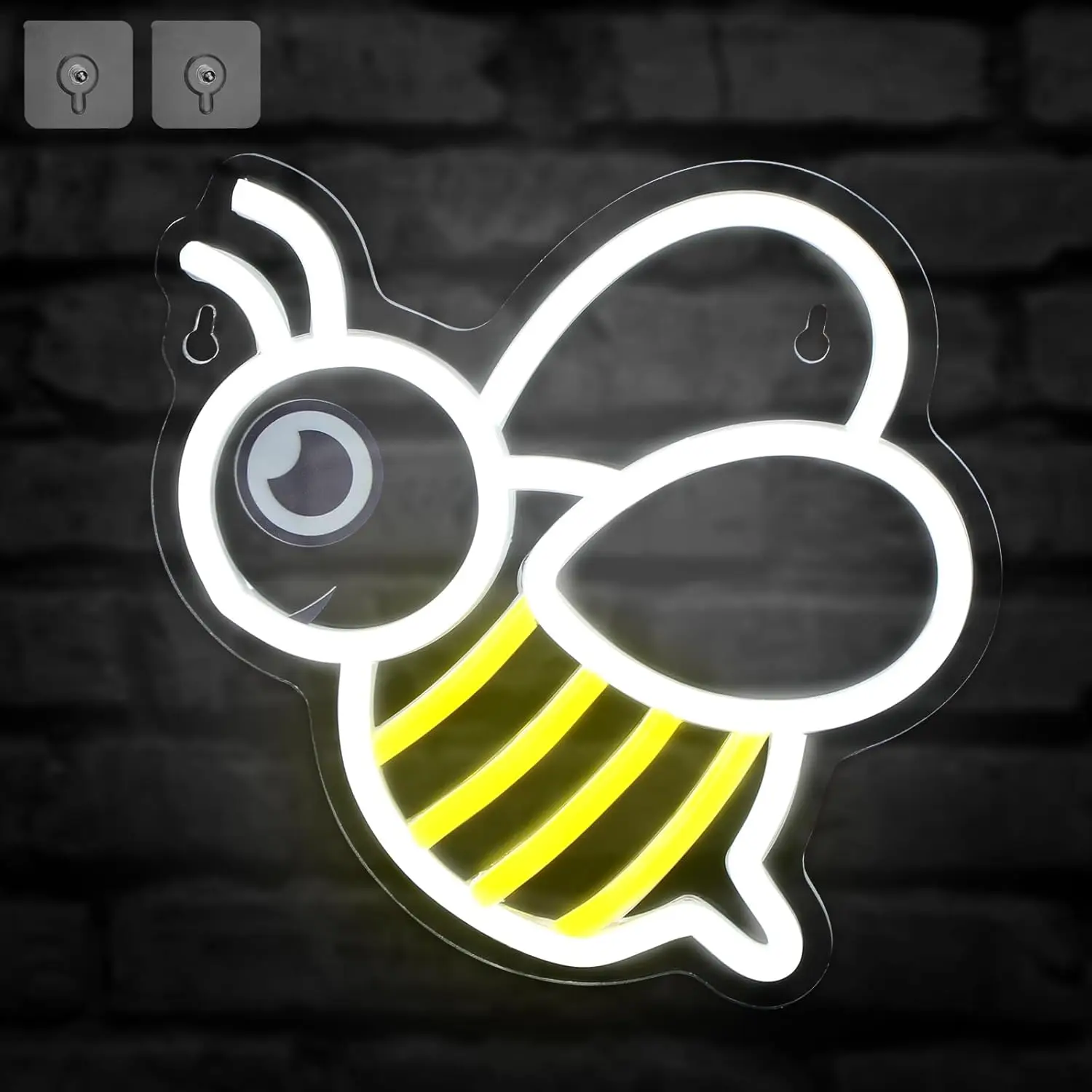 World Bee Day Neon Sign Led lights Living Room Decor Bee Decorative Neon Window Lights for Girls Kids Bedroom Wall Home