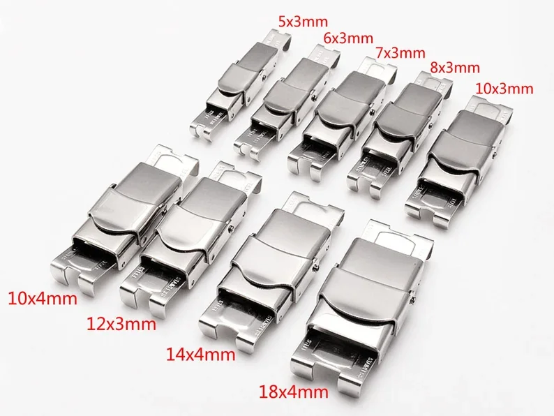 

5pc - Stainless Steel Clasp, Watch Band Claw Clasp, Flat Leather Closure, Leather Bracelet Making - SC011