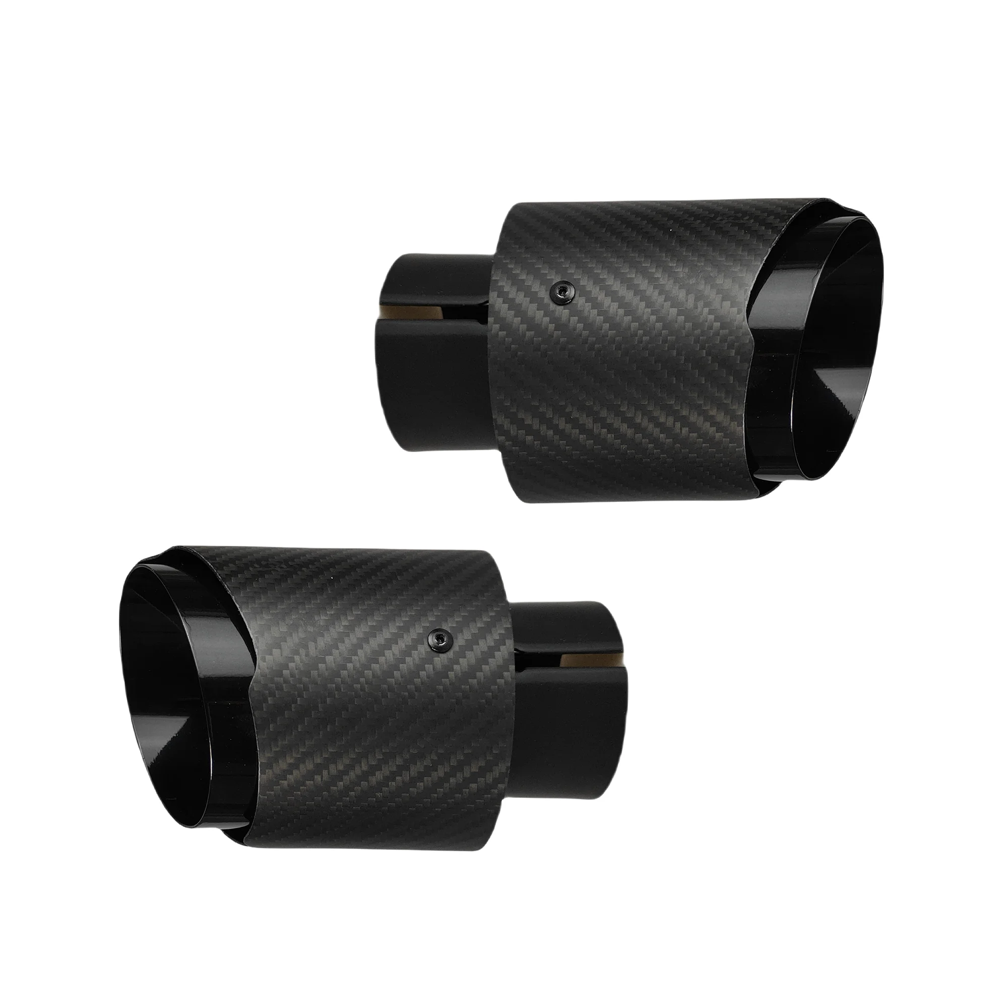 1 pz universale per auto in fibra di carbonio coda gola silenziatore in acciaio inossidabile nero brillante twill opaco silenziatore punta ugello di scarico
