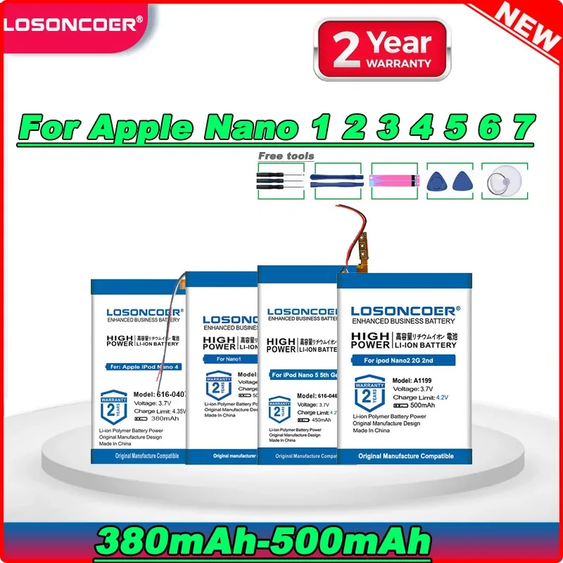 500mAh 616-0337 Battery For Apple ipod Nano 3 3G 3rd 3Gen Generation 3TH A1236 1 2 A1199 4 5 5th 6 6th 7 7th A1446 Battery