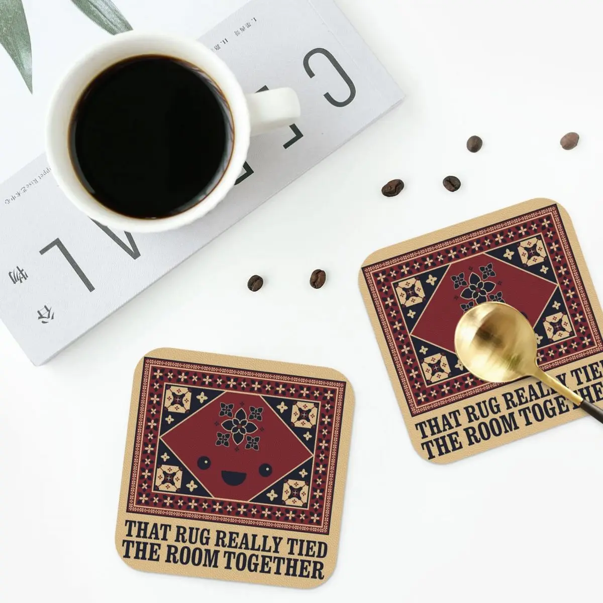 The Big Lebowski Coasters Heat Resistant Mat Table Decoration And Accessories Utensils For Kitchen Placemats Napkins Coffee Mat