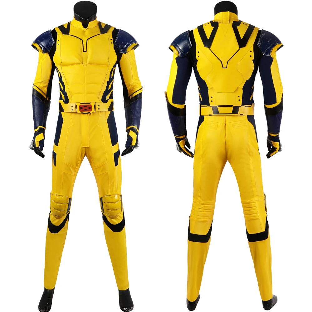 

Custom Made Halloween Carnival Adult Men Superhero James Logan Cosplay Costume Wolve Yellow Battle Armour Outfit