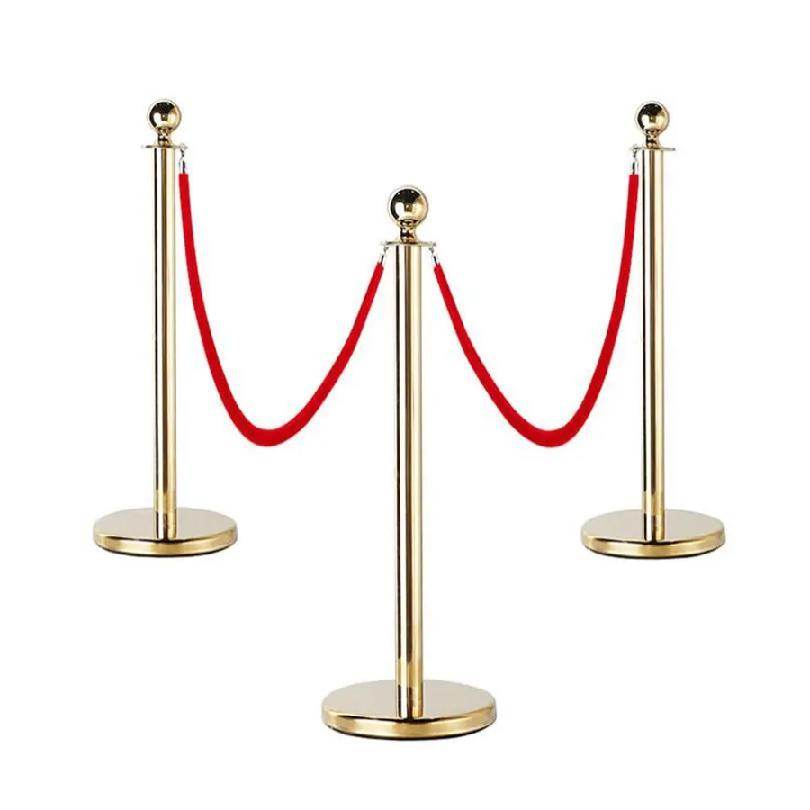 Multipurpose Metal Concierge Railing Stainless Steel Welcome Pillar Isolation Fence Warning Line For Party Wedding Road Cited