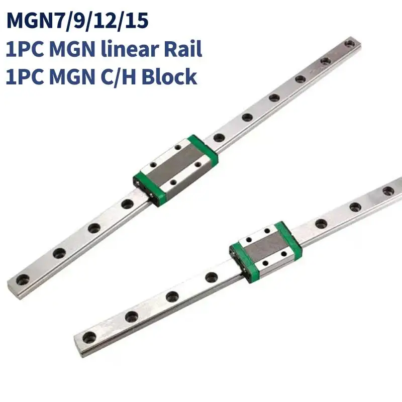 MHCNC MGN7 MGN9 MGN12 MGN15 Mini Linear Guide Rail 100-500mm MGN C/H Carriage For 3D Printer CNC Automation Robot Equipment