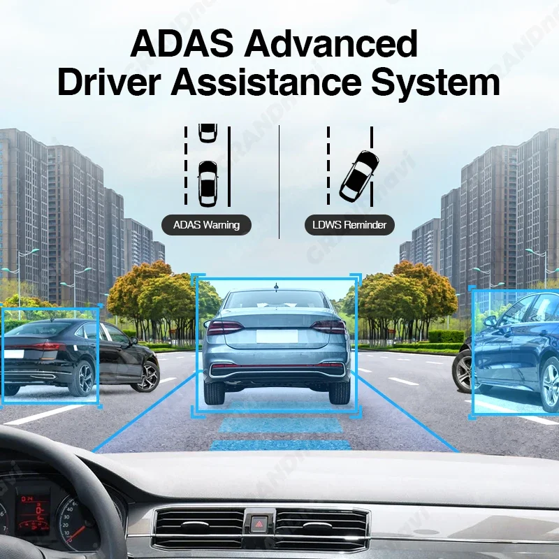 4K Dual Lens Dash Cam Front&Rear ADAS GPS Tracking Built-in WiFi 140°Wide Angle  24H Parking Monitor Car DVR with Loop Recording