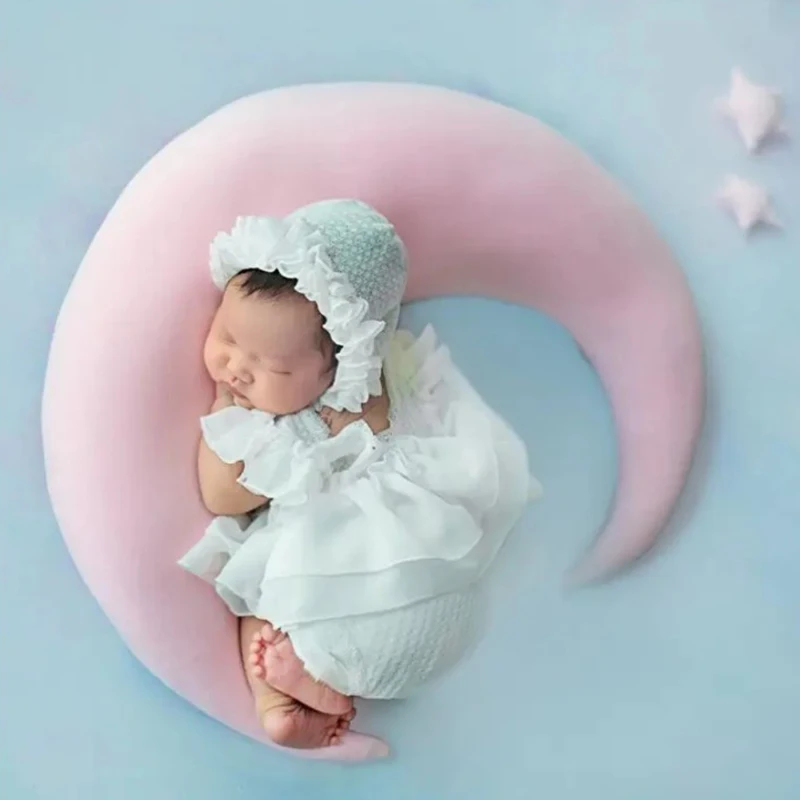 Neonato fotografia Prop Star Moon Soft Pillow Posing puntelli decorazione cuscino per Baby Studio Shooting Assist accessori