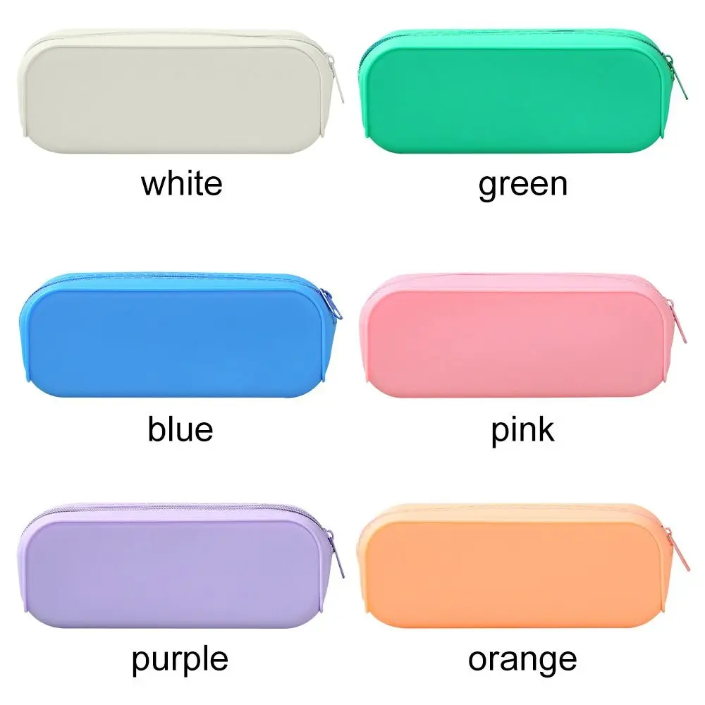 Colorful Silicone Pencil Case Creative Stationery Storage Box Student School Supplies