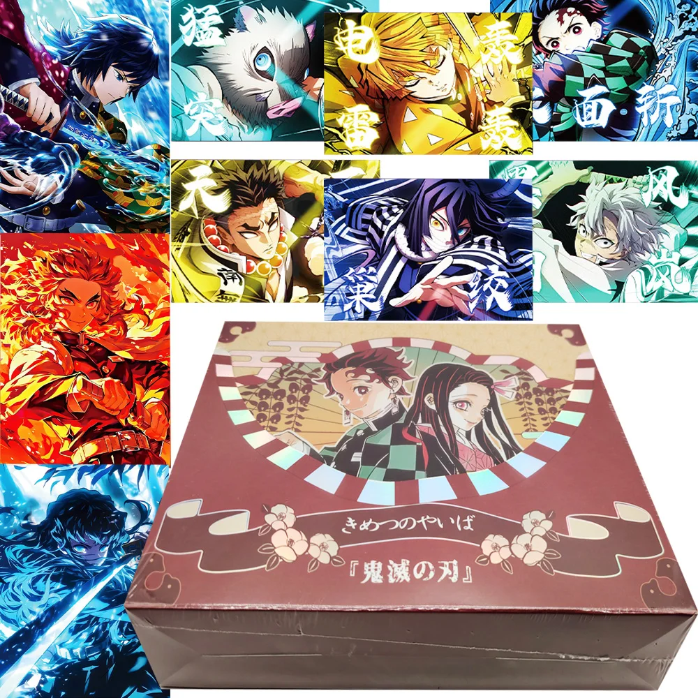 

Wholesale Demon Slayer Collection Cards Exquisite High Quality Gold Coin Inlay Anime Classic Plot Film Cards Kids Favorite Gifts