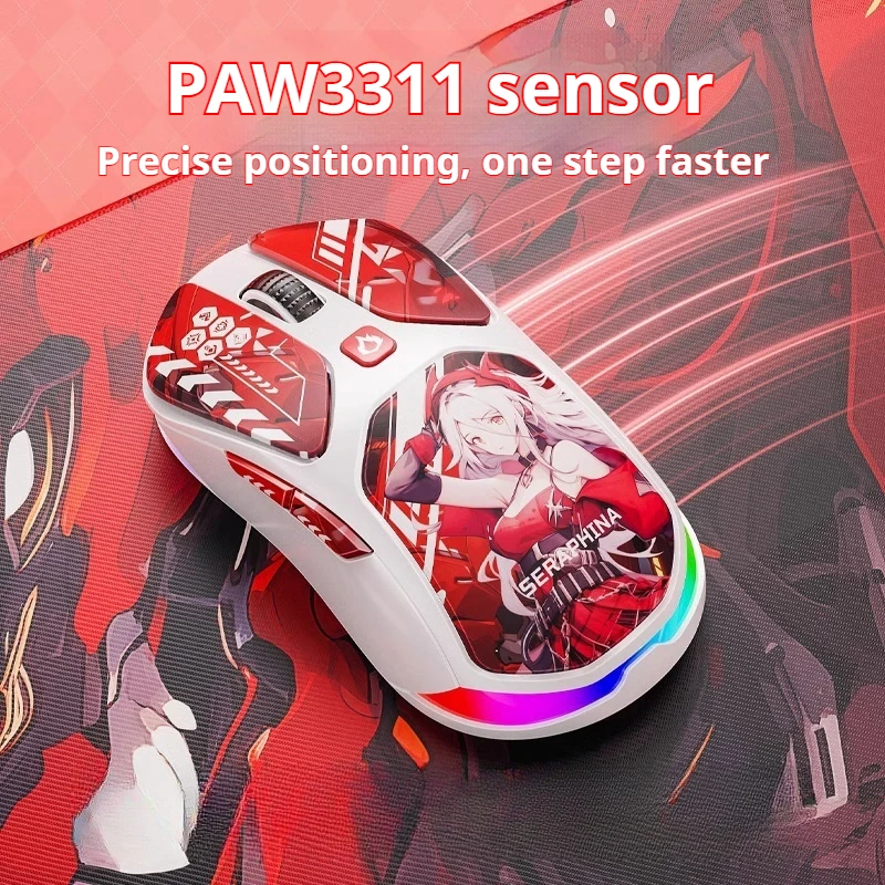 M7 Personalized Wireless Gaming Mouse Paw3311 Sensor Lightweight Design Anime Theme Appearance Laptop Office Compatible Mouse