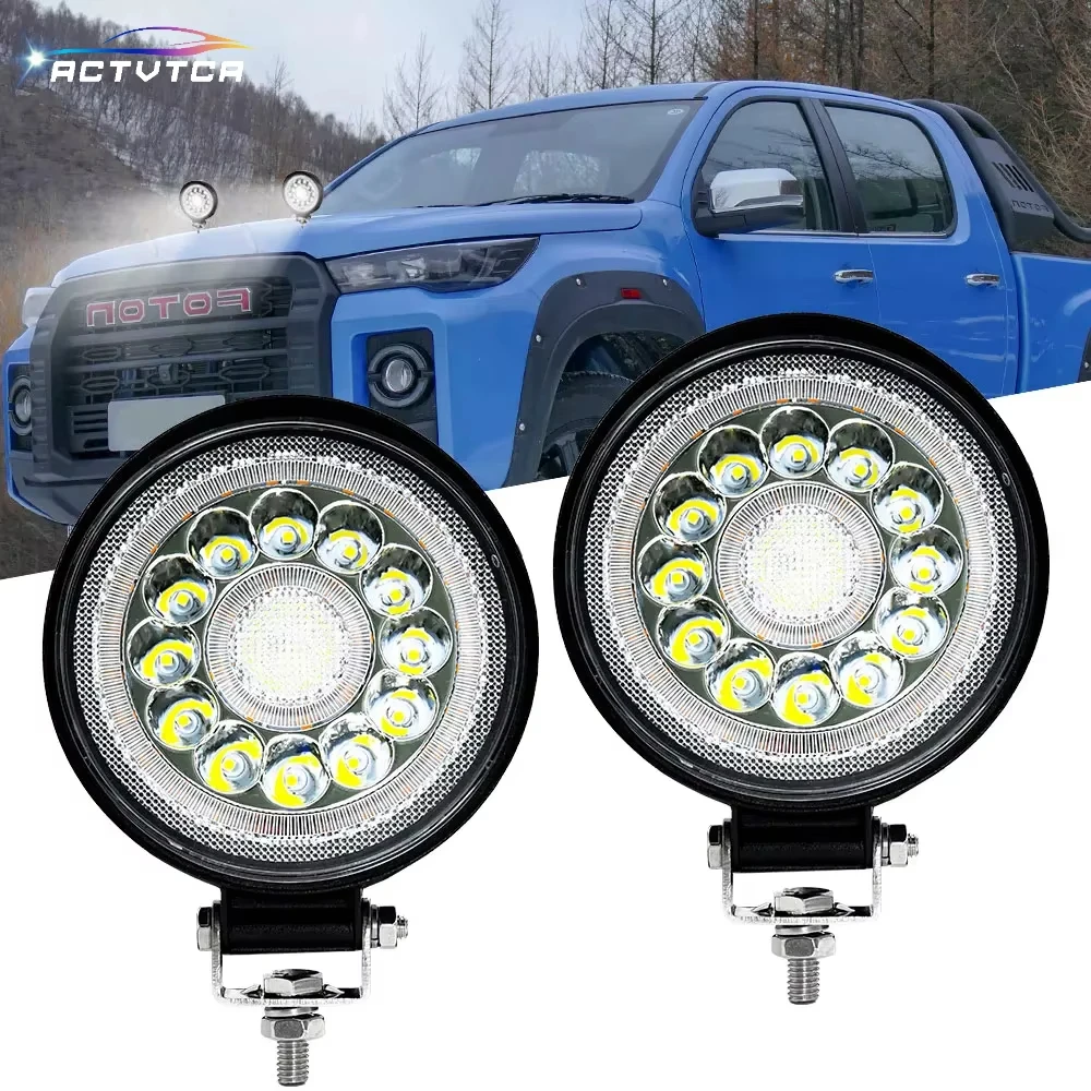 

1Pcs 4 inch LED Work Light Bars 160W 16000LM Super Bright WaterproofRound LED Work Lights Spot Lights Replacement for Jeep Car