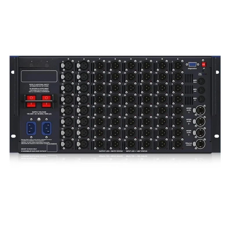 Caja de escenario Midas DL252 con 16 entradas y 48 salidas con alimentación phantom de 48 voltios conmutable para consolas digitales Midas