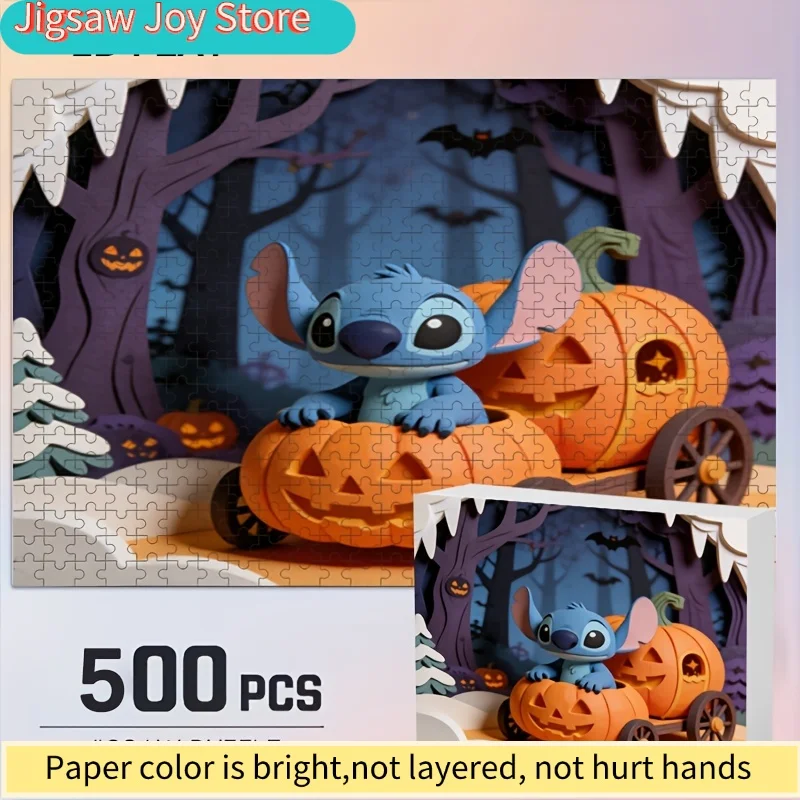 

2D Flat, Disney Stitch and Mickey Mouse Home Decor Print, 2D Flat Puzzle, Disney, Brain Teaser for Adults, Perfect Gift for Lo