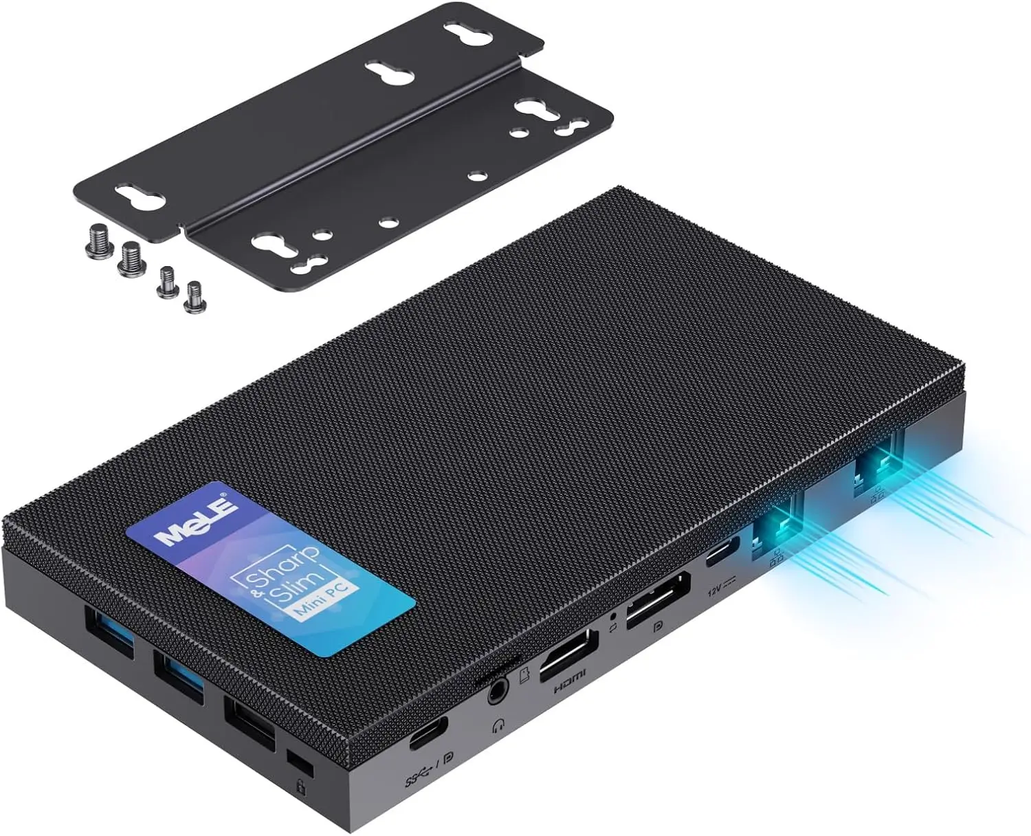 MeLE Fanless N100 Mini PC 2,5 Gigabit Ethernet LAN dual, función completa USB tipo C, microordenador de escritorio QuieterDL