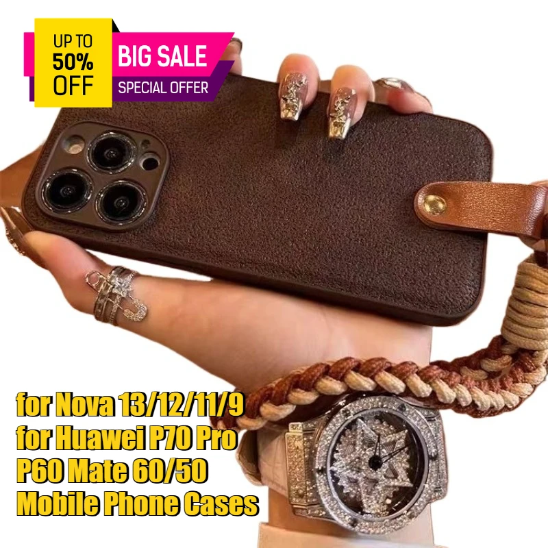 

for Nova 13/12/11/9 for Huawei P70 Pro P60 Mate 60/50 Mobile Phone Cases Leather Textured Bear Shaped Stand Soft Cases