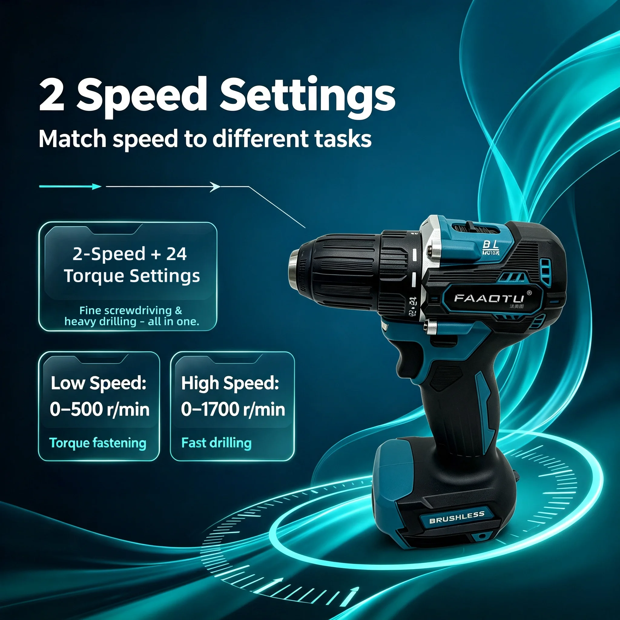 مثقاب لاسلكي جديد من FAAOTU طر - مراجعة Cordless Drill Driver وسعره