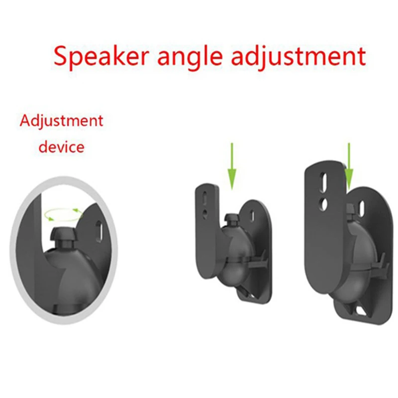 Universal Speaker Wall Mount Bracket, Braçadeira de teto, Giratória ajustável e inclinação do ângulo de rotação, 4pcs