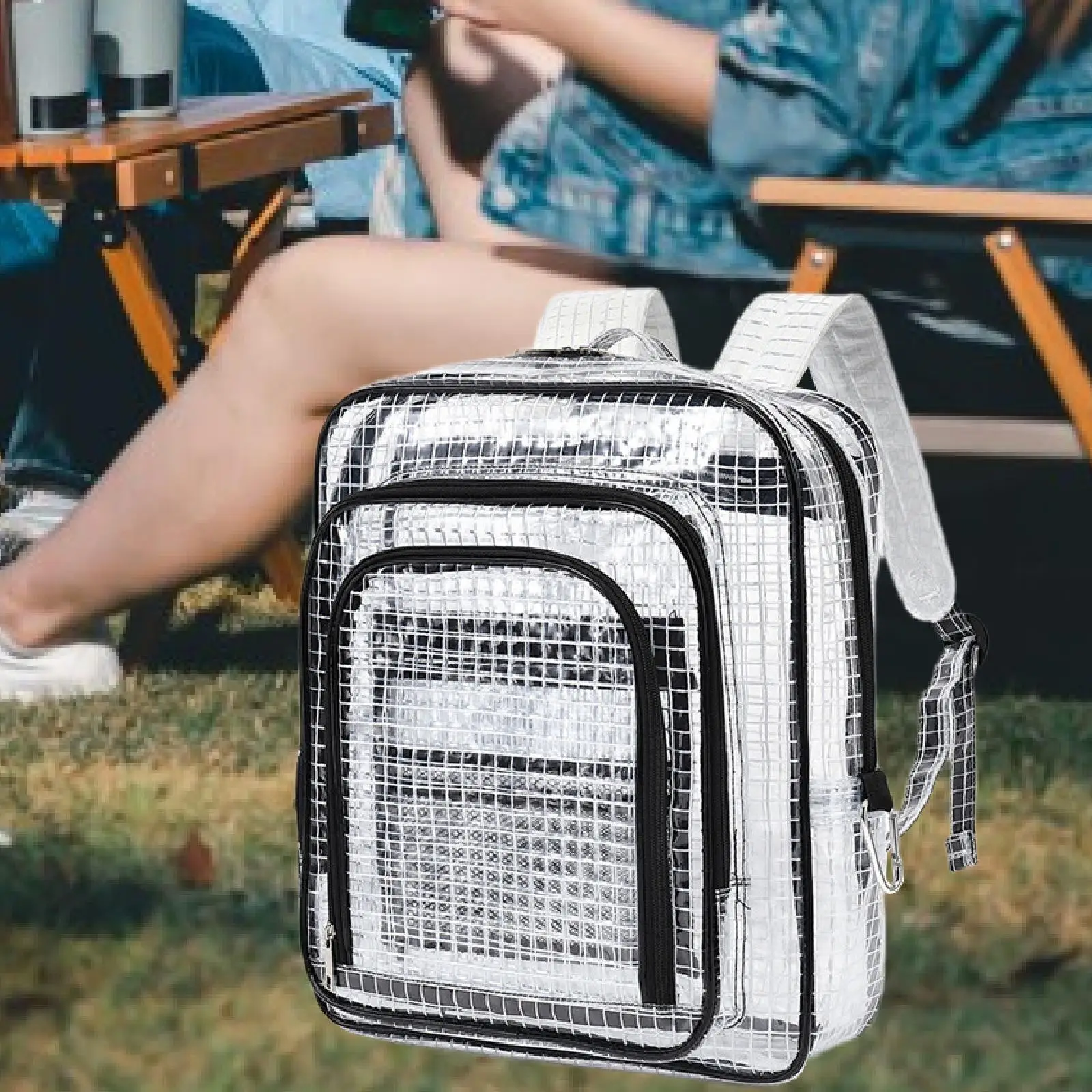 

Cleanroom Tool Bag PVC Organization Simple Style Tool Pouch Workbag Clear Backpack for Travel Security Sports College Workplace