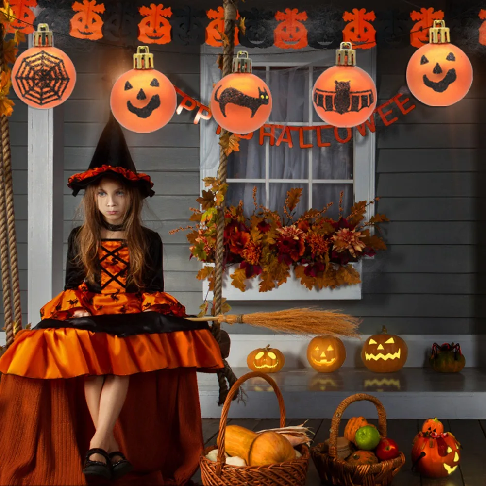 12pcs Halloween Decorative Paint Balls Festival Party Hanging Ball Home Party Decorations Outdoor Tree Pendant