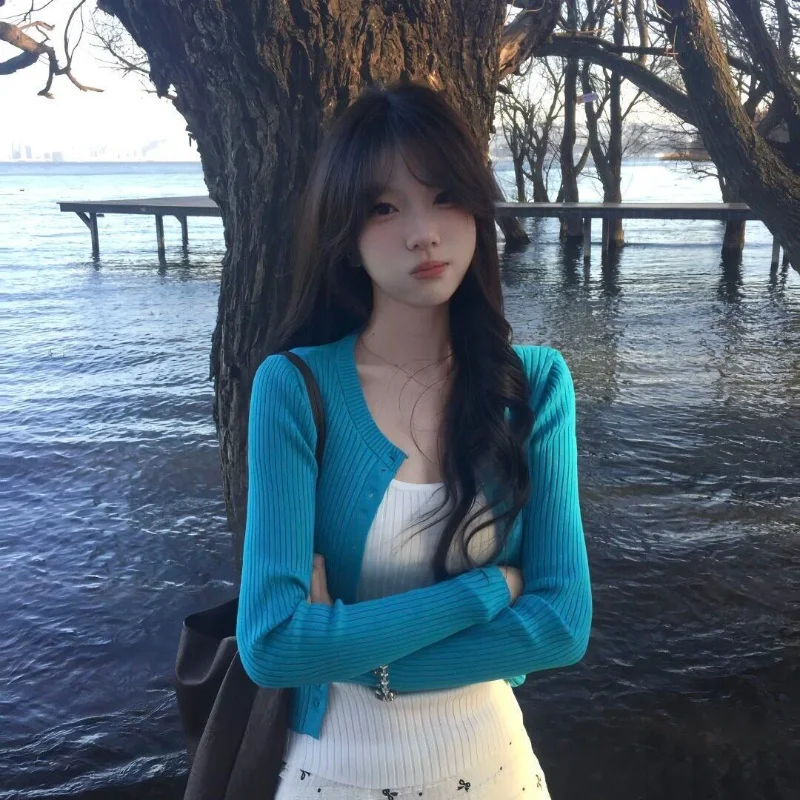 

Women's Ice Silk Knitted Cardigan Long Summer Thin Sunscreen Jacket Korean Style Air Conditioned Draped Shirt